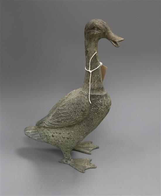 A bronze goose H.35.5cm